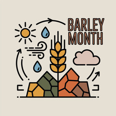 Barley Month Nutrition Grain Celebration Design