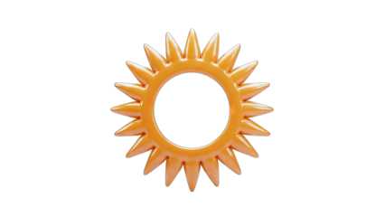 3D Rendered Sun Icon on White Background