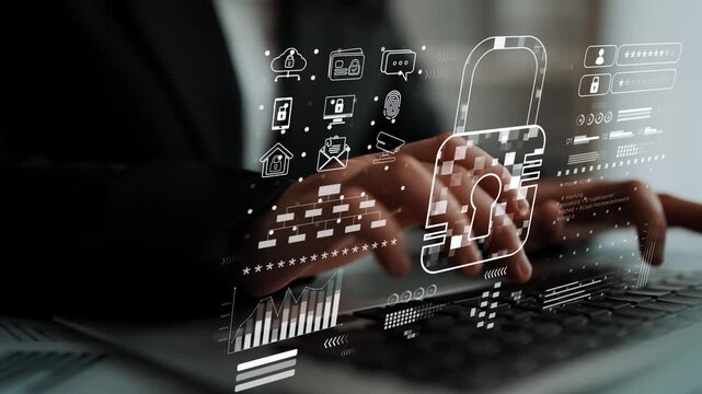 Cyber security system protecting digital infrastructure. Cyber security ensures data safety, prevents breaches, cyber security strengthens defense, and supports secure operations. Marrow