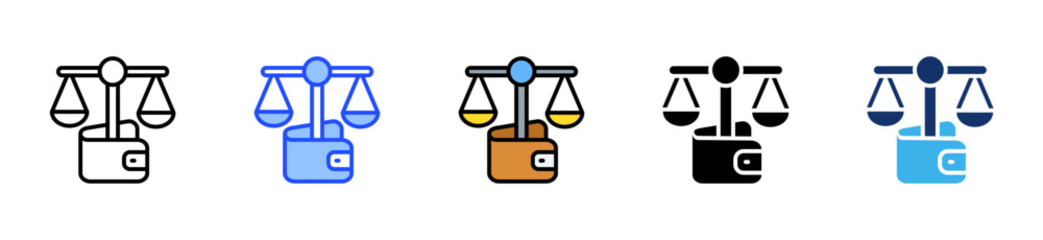 Legal Budget Icon Collection With Multiple Styles