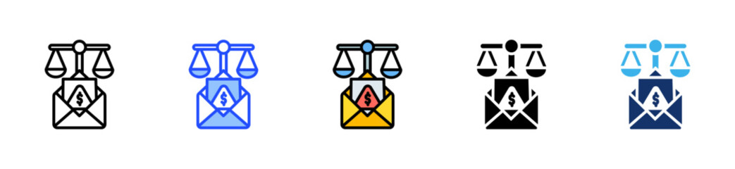 Legal Fine Icon Collection With Multiple Styles