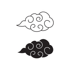 Minimalist line art cloud silhouettes with clean outlines and modern abstract style, perfect for branding, posters, patterns, and decorative design projects.
