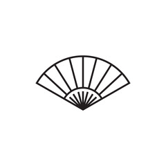 Elegant line art of a traditional hand fan inspired by Chinese New Year, featuring clean strokes and festive cultural symbolism. Perfect for seasonal designs and celebration themes.