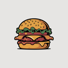 hamburger on white background