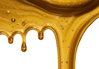 hyper-photorealistic macro of heavy, shimmering molten gold liquid with high surface tension and deep metallic shadows, falling against a brilliant white backdrop. concept of opulent fluidity