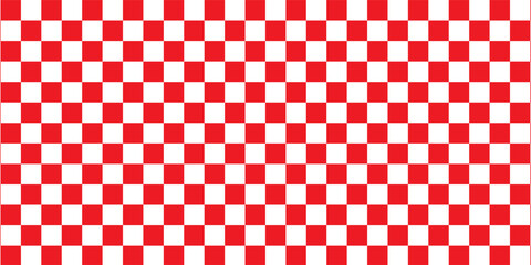 Red and white checkered seamless background. Red and white graphic resources, checkered pattern vector illustration. Red and white combination checkered pattern design. Eps10