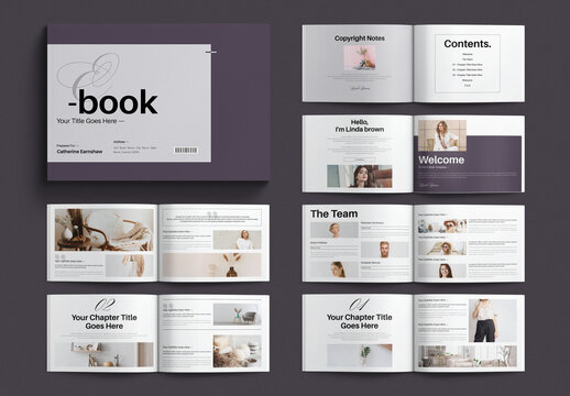Ebook Template Design Layout Landscape