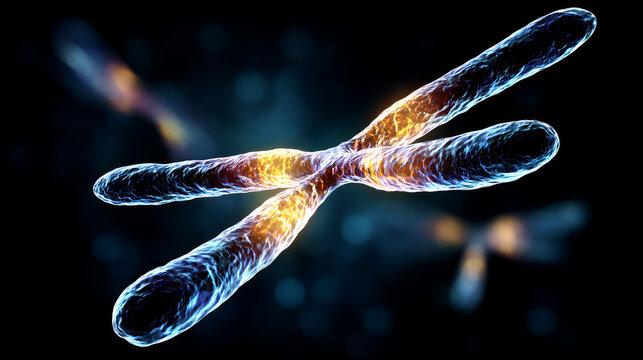 Blue DNA double helix with water molecule blue background. Human genetic research DNA, laboratory environment. Abstract image of human genetics, which glowing DNA strands merge with digital elements - Powered by Adobe