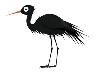 Fototapeta premium Black Bird Illustration on Transparent Background, Stylized for Design Projects