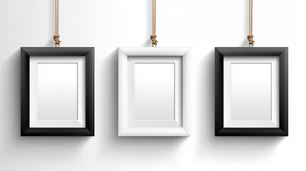 Set polaroid blank, frames adhesive tape, various formats isolated, transparent background cut, out with shadow, photo display template, holiday memory concept, with copy space