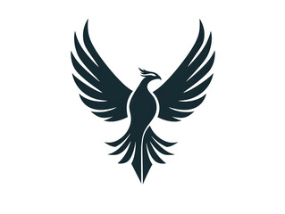 Obraz premium Stylized Phoenix Bird Logo with Transparent Background for Branding