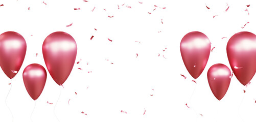 Birthday and celebration banner with balloons and confetti. New Year, anniversary, or birthday party concept. Colorful balloons filled with confetti 4k Video. Birthday balloons and confetti © Motion Shop