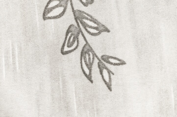 Cloud Dancer fabric with leaf pattern in a neutral, off-white color