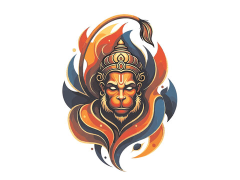 hanuman ji logo isolated on white background