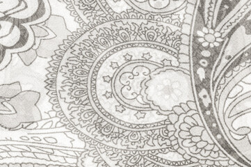 Cloud Dancer paisley pattern in shades of gray, perfect for textile design