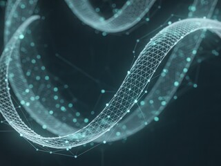 Digital Data Wave with Magnifying Glass | Data Analysis and Business Insights Concept.