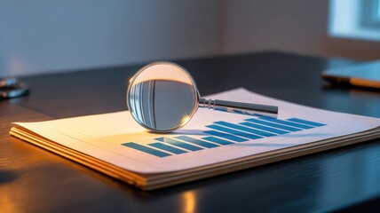 Magnifying Glass and Growing Data | Investment Analysis and Market Trends Concept.
