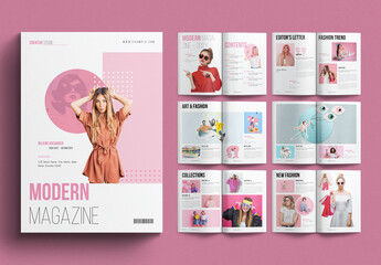 Modern Magazine Template Design Layout