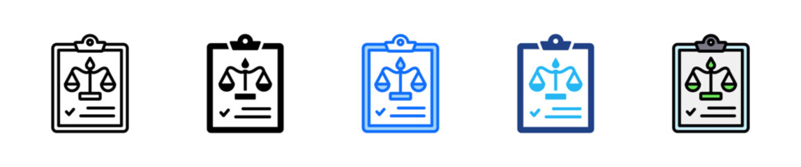 Compliance Form Icon Set Multiple Style Collection