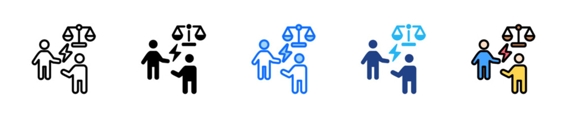 Business Dispute Icon Set Multiple Style Collection