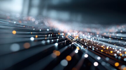 Abstract Data Stream Visualization with Glowing Particles and High-Speed Fiber Optic Cables