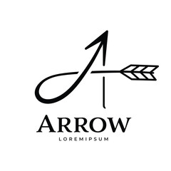 Modern Monogram a with Arrow Graphic Illustration