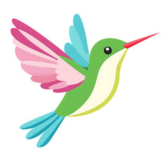 Obraz premium Colorful Hummingbird in Flight on Transparent Background