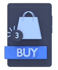 Online Shopping Icon with Buy Button