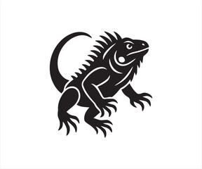 Obraz premium Iguana Silhouette Vector Illustration