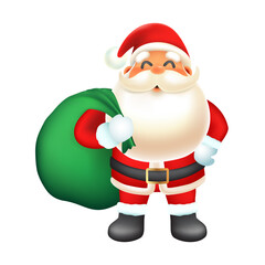 Cute Santa Claus with Green Sack