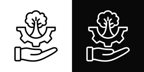 Stewardship Icon White And Black Background Style