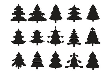 Christmas-tree outline, Evergreen Christmas tree icon vector. Festive Holiday Line Art Illustration