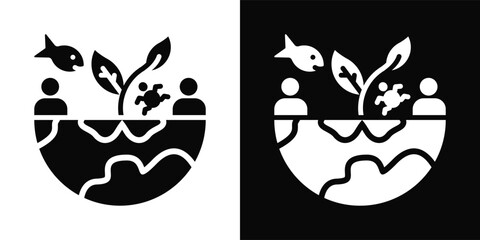 Ethic Icon White And Black Background Style