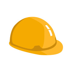 Yellow Hard Hat Safety Helmet Icon for Construction and Industrial Protection
