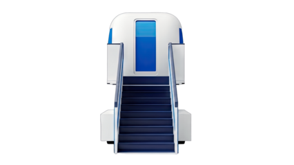 Aircraft Boarding Stairs Isolated on White Background