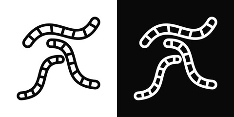 Worm Icon White And Black Background Style