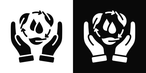 Conservation Icon White And Black Background Style