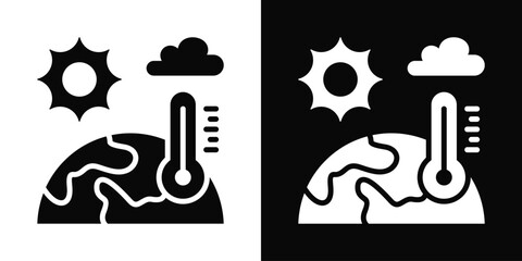 Climate Icon White And Black Background Style