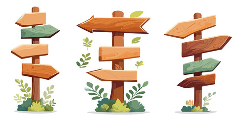 wooden signs direction 