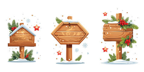 wooden signs direction / Christmas wooden signs