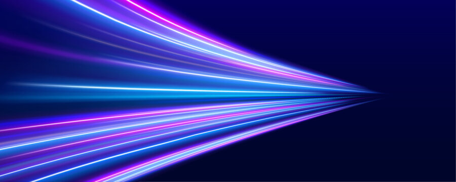 Optic fiber streams twist elegantly across dark backgrounds, leaving sparkling luminous trails. Motion radiates vibrant energy. Ideal for futuristic visuals.
