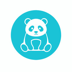 Cute Sitting Panda Illustration Icon.