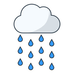 Cloud with Raindrops Illustration