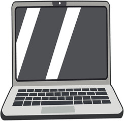 Illustration of Laptop Computer as Essential Digital Tool for Education, Communication, and Creativity