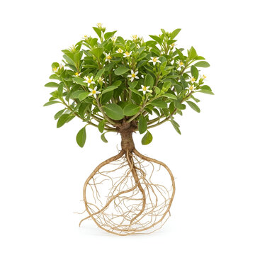 Brahmi booti plant with roots and flowers