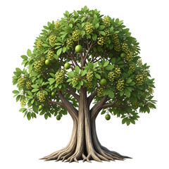Mature gambhari tree with roots and fruits