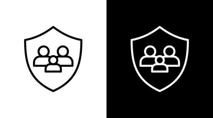 Family Protection White Icon Set Design
