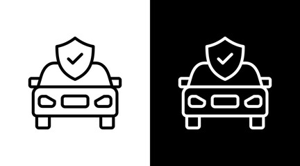 Car Insurance White Icon Set Design