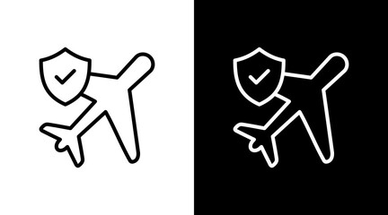 Travel Insurance White Icon Set Design