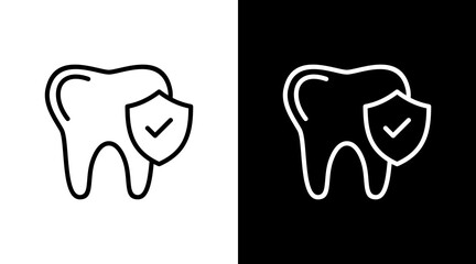 Dental Insurance White Icon Set Design